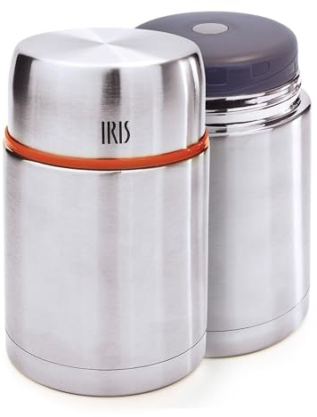 Iris Barcelona - Termo Comida Lunchbox de Acero Inoxidable, Fiambrera Térmica para Alimentos Sólidos Calientes y Fríos, Conserva Temperatura hasta 9 Horas, Hermético con Doble Tapa y Válvula, 0,75L