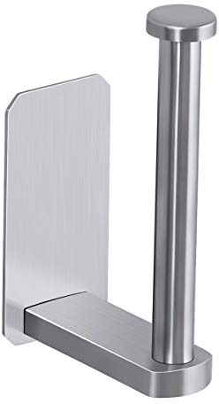 VAEHOLD Portarrollos de Papel higiénico Autoadhesivo para Cocina, baño, sin taladrar, para Pegar en la Pared, Acero Inoxidable Cepillado (Plateado)