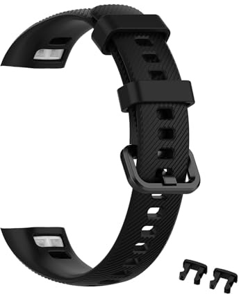 EasyULT Replacement Strap for Honor Band 5 / Honor Band 4, Soft Wrist Bracelet Silicone Wrist Strap Compatible for Huawei Honor Band 5 / Band 4 Fitness Tracker (Black)