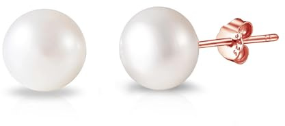 Philip Jones roséguldpläterade sterling silver pärlörhängen