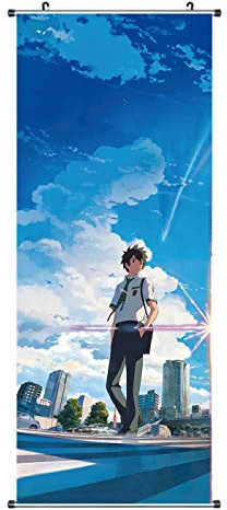 CoolChange Poster para enrollar | Kakemono de Kimi no Na WA Hecho de paño | 100x40cm | Tema: Taki Tachibana