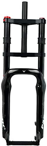 LHHL BMX Fahrradgabel 20 Luftfederung Doppelte Schulterkontrolle Downhill-Federung DH Gerader Gabelschaft 1-1/8 Fahrrad Stoßdämpfer 2120g (Color : Bright Black)