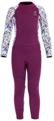 Kinder Mädchen Neoprenanzug Neoprenanzug UPF 50+ 2.5MM Neopren Lang Wetsuit Schwimmanzug Wärmehaltung Tauchanzug Badeanzug Wetsuit für Wassersport Diving Suit XL(128-134)