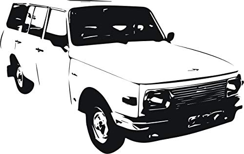Wandtattoo: 'Wartburg 353' – Oldtimer, DDR Auto //Farbe und Größe (Orange - 715 mm x 450 mm)