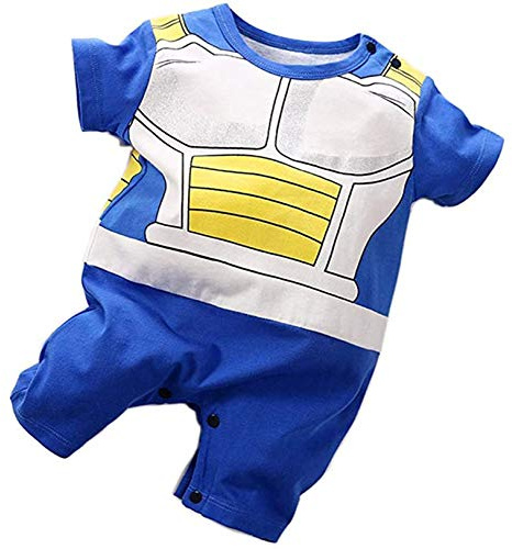 Sxkayxr, Tutina per neonati in stile cartone animato, ispirata a Goku, unisex, Blu 2, 66cm/3-6 Months
