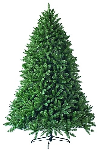 COSTWAY 225 cm Árbol de Navidad Artificial, Abeto Artificial con Agujas de PVC Soporte de Metal y 1968 Ramas de de PVC Decoración para Navidad Hogar Oficina Fiesta Verde (Altura de 225cm)