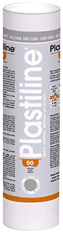 Plastilina 1650T - Tubo di plastilina - Pasta modellabile, alta precisione - Modellare, scolpire, plasmare - durezza 50 (morbida) - 1 kg - Colore Grigio chiaro. Prodotto in Francia
