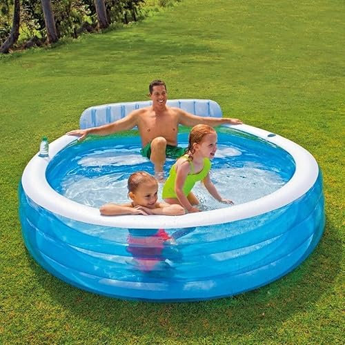 Piscine gonflable pour adultes et enfants - Piscine pour enfants - Grande chaise longue gonflable (229 x 218 x 76 cm)