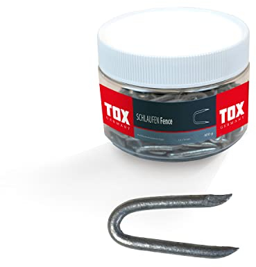 TOX Fence Wirestraps, crampons en acier pour fixation de fil, en forme de U, galvanisé à chaud, 1,6 x 16 mm, 1 boîte, 400 g (830 pcs.), 063260100