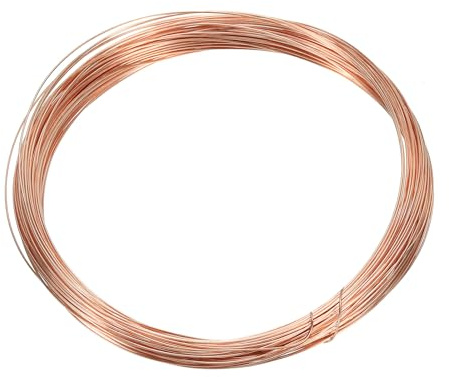 PATIKIL 20m Basteldraht Solide Nackt Kupfer Draht 25 Gauge 99.9% Reiner Kupferdraht 0.5mm Weich Perlendraht Metall Pflanze Stengel Bindungen für Schmuck Basteln (20m)