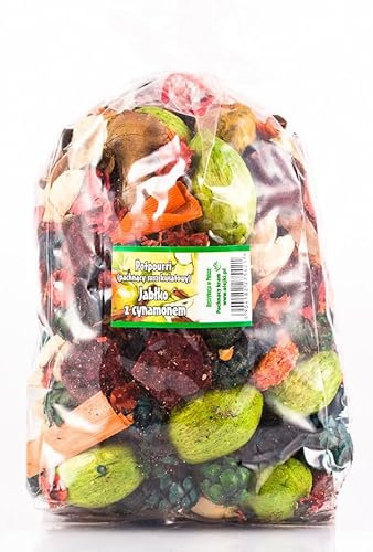 Potpourri Profumato Mela con Cannella - Pacchetto Grande 1100 ml ≈ 150-190 g | Decorazione Floreale per la Casa | Fiori Secchi per Vaso, Soggiorno, Camera da Letto, Bagno | Aroma di Mela e Cannella
