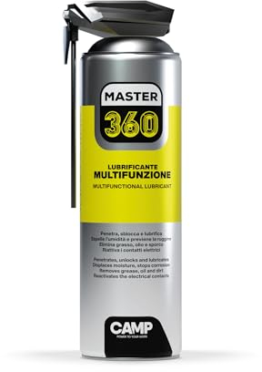 CAMP Master 360 Multifunzione - Lubrificante Antiruggine Spray, Sbloccante Spray Contatti Elettrici Idrorepellente e Anticorrosione - Elimina Sporco e Attriti e Protegge da Polvere e Usura, 500 ml