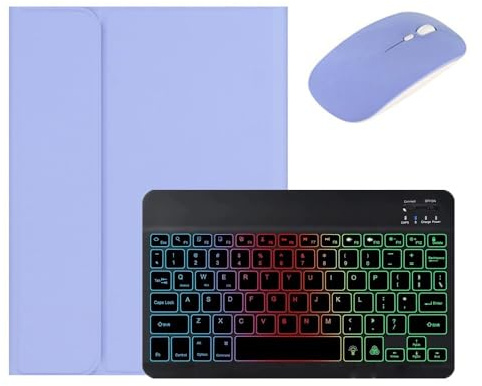 kaidisen Tastiera retroilluminata per iPad 6a 5a generazione iPad Air 2/Air iPad Pro 9.7 custodia con tastiera con mouse, retroilluminazione staccabile a colori tastiera per iPad 9,7 pollici,