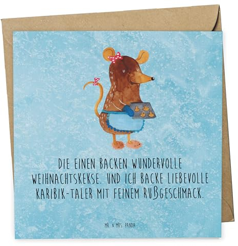 Mr. & Mrs. Panda Deluxe Karte Maus Kekse - Geschenk, Wintermotiv, Nikolaus, Winter, Gruß, backen, Hochzeits, Einladungs, Weihnachten, Geburtstags, Hochwertige Klapp, Weihnachts, Chaosqueen