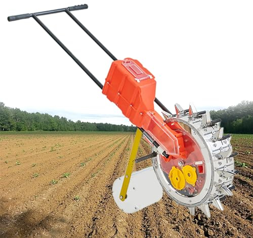 Beachtiful Seed Sower & Fertilizer Applicator, 16 Mouths Garden Push Seeder Planter, Portable Hand Push Seeder, Garden Push Seeder, for Planting Corn Cotton Soybean Peanut