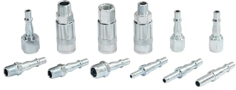 Dapetz ® Air Line Fitting Hose End Connector for PCL Vertex Compressor AirHose Male Female Quick Release Push Fit Hose End 12PC Set