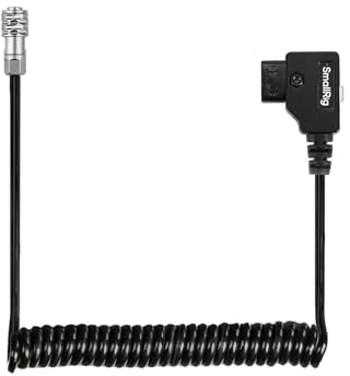 SMALLRIG D-TAP to BMPCC 4K/6K Coiled Power Cable Suitable for Blackmagic Pocket Cinema Camera 4K / 6K for V Mount Gold Mount Battery, Weipu SF6 2 Pin Female to P Tap, 15 inch - 47 inch Length - 4761