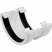 112mm Half Round Fascia Gutter Union Bracket - Plastic Guttering Pipes and Fittings (Black)