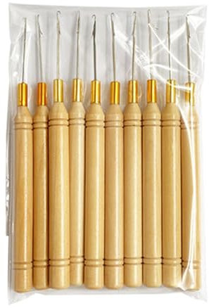 YiQinzcxg 10 PCs Haarverlängerungstool Häkchen Haken Nadel Threader Kabel Ziehen Haken Perlengerät Werkzeug Für Haarverlängerungen