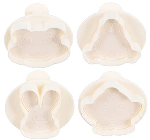 Ciieeo 4pcs Animal Cookie Cutters Cookie Pressing Molds Baking Tool Reusable Stamps Easy to Use for Boys and Girls Party Decor