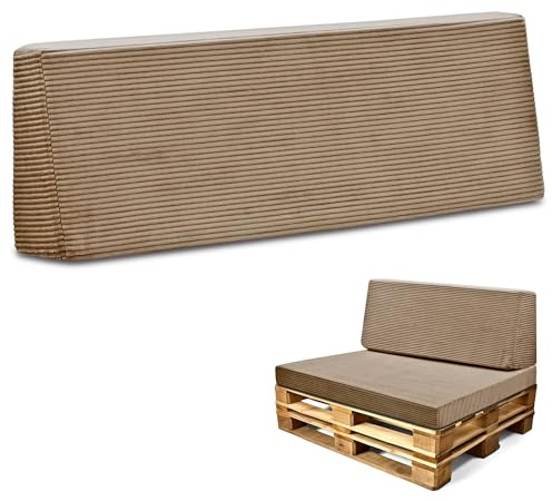 Amazinggirl Palettenkissen Outdoor Europaletten Rückenkissen 120x40 cm - Schaumstoff Sitzpolster für Paletten und Palettensofa Lincoln Braun