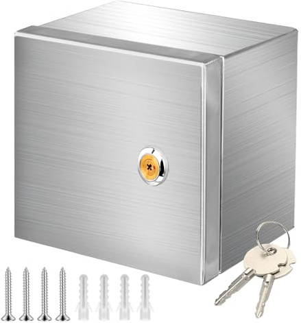 CHENGPI Armadio di controllo impermeabile in acciaio inox 304, per interni/scatola di giunzione, con serratura, scatola di distribuzione esterna, impermeabile, 160 x 130 x 120 mm