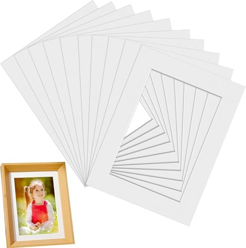 Luxiremi Lot de 15 Passe-partout, Carton Passe-partout 13x18 cm intérieur, Insert blanc pour cadre photo, Passe-partout photo pour images, affiches et tableaux