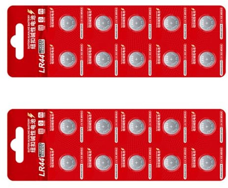 Bokcztml Lot de 10/20 piles bouton alcalines LR44 1,5 V longue utilisation AG13 A76 pour montres jouets électroniques