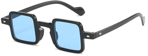 Retro små solglasögon för kvinnor klara godis färg lins trendiga män solglasögon tonade nyanser UV400, svart blå, en storlek 2026