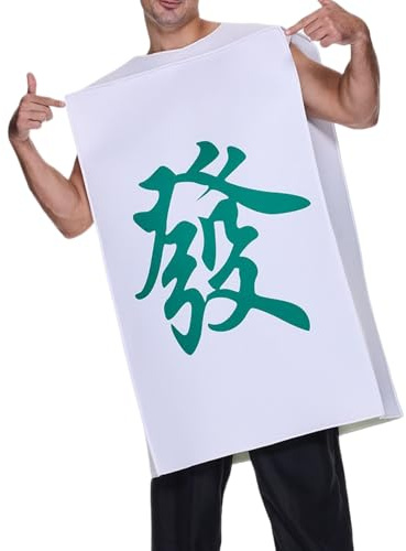 dzqad Costume Drôle,Tenue Mahjong Chinois | Tenue Drôle de Farce pour Femmes et Hommes Maison Cosplay Événement Rassemblement Fêtes - Événements Cosplay et Fêtes Domestiques