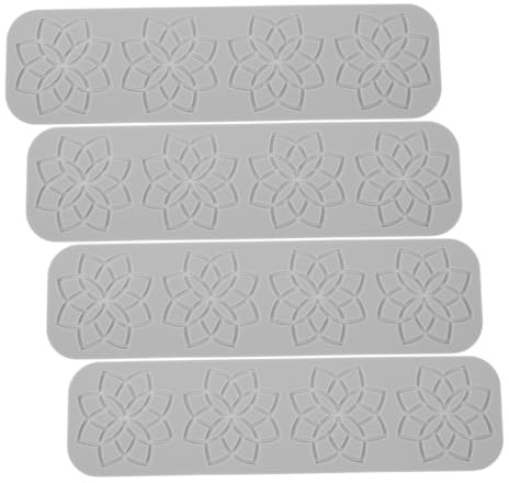 POPETPOP 4 piezas Molde de Silicona para Repostería con Encaje de Flor de de Flexible para Decorar Tartas Fondant Mousse y Chocolate Utensilios Prácticos para Cocina Compacta