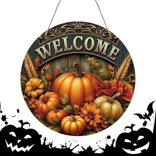 Générique Schild – Herbst-Türdekoration, Wandkunst aus Holz, Thanksgiving-Hängeschild, Eingangsdekoration | Herbsturlaubsornament für den Innenbereich