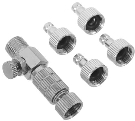 NOLITOY Adattatori Aerografo con Sgancio Rapido Kit Accoppiatore Maschio e Femmina in Valvola Regolabile per Controllo Flusso Aria Accessori per Modellismo e Pittura Dettagliata