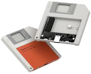 Hagibis SSD Enclosure, Floppy Disk Style USB 3.2 Gen2 10Gbps to NVMe PCI-E M.2 2230/2242 SSD Case, M.2 External Hard Drive Enclosure for MacBook Laptop iPad Android iPhone 17 Pro Max (Orange)