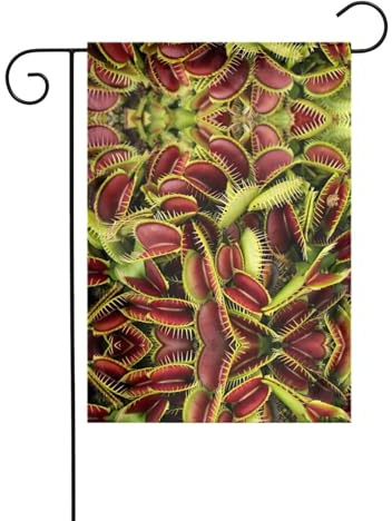 Décoration de vacances avec imprimé de plantes carnivores - Drapeau de Noël résistant à la décoloration - Pour l'hiver, pelouse, porche, terrasse, décoration extérieure