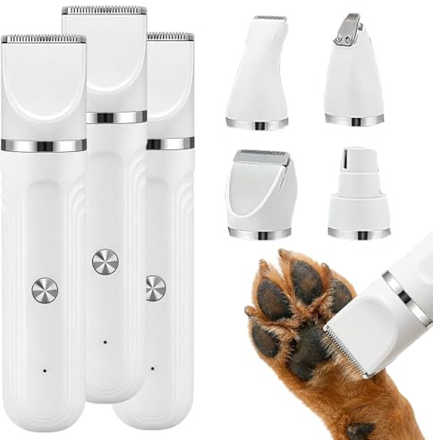 Pfotentrimmer für Hunde, 4 in 1 Leise Hundepfoten Trimmer, Wiederaufladbar Schermaschine Hund, Hundeschermaschine für Pfoten, Augen, Ohren, Gesicht (3)