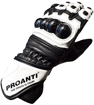 PROANTI Motorradhandschuhe Race Leder Motorrad Herren Damen Handschuhe - Größe L