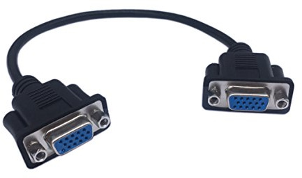 CERRXIAN 1ft VGA SVGA 15 Pin HD15 Female to Female Gender Changer Adapter Extension Video Monitor Cable for PC Laptop TV Porjector（ff）