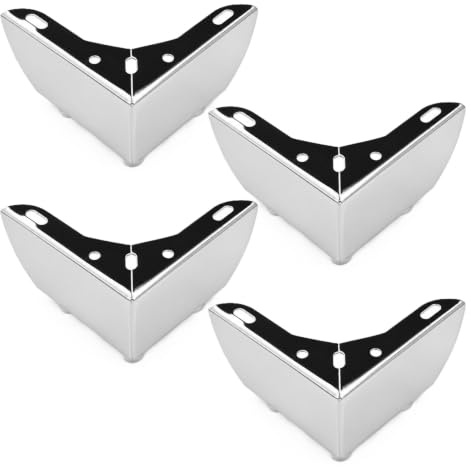 Euro Tische 4er Set Möbelfuß Design in Chrom 11 cm