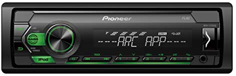 Pioneer MVH-S120UI 1-DIN Autoradio mit RDS, grüne Beleuchtung, halbe Einbautiefe, USB für MP3, WMA, WAV, FLAC, AUX-Eingang, Android-Unterstützung, iPhone-Steuerung, ARC App kompatibel