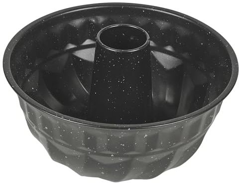 URBN CHEF Carbon Steel Bund Savarin Pan Cake Tin Pan Mould Non Stick Oven Safe (Black Marble)