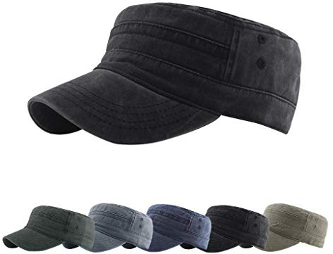 Yutdeng Cappello Militare Cotone Cappello Piatto Uomini Donne Unisex Regolabile Berretto da Baseball Army Military Cap Berretto da Campo, nero, Taglia unica