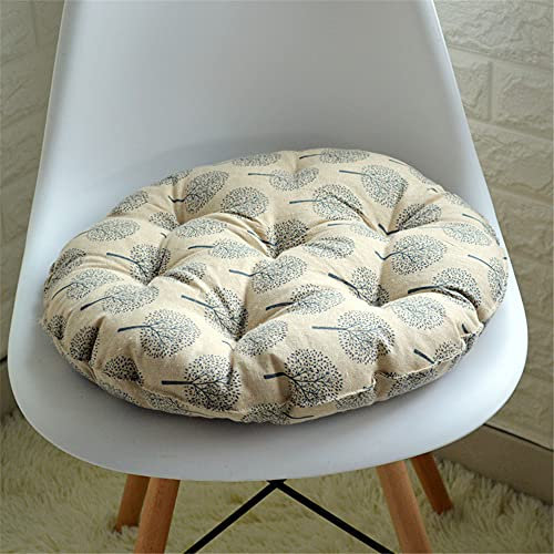 Morbuy Cuscini per Sedia Forma Rotonda, 100% Cotone Spessa Comoda Seduta Traspirante Cuscino per Pavimento per Interno ed Esterno mobili e Arredamento da Giardino (48cm,Beige)