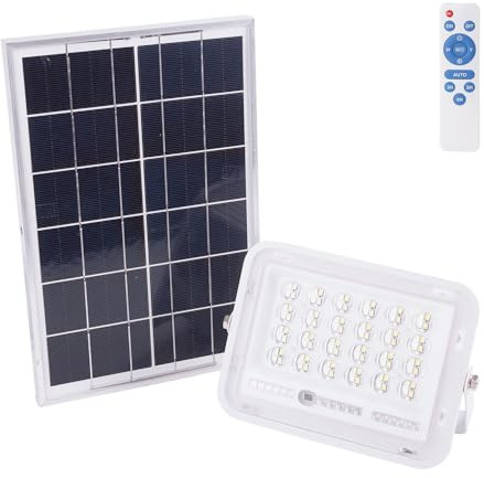 Proyector LED Solar 30W 6500K Panel: 6V/6W Batería: 3,2V/3000MaH Control Remoto [HO-SOLARFL-30W-02] | Greenice