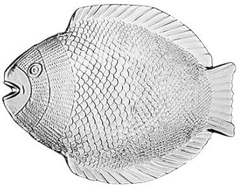 CRISTALICA Fischplatte Marine 26 cm Servierteller Buffet Küche transparent Glas