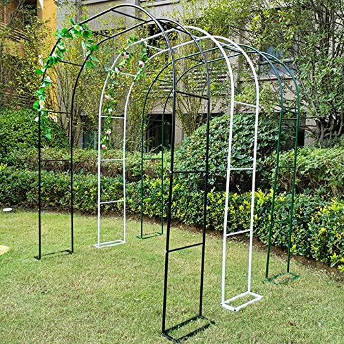 Heavy Duty Metal Rose Arch Garden Arch Arbor Wedding Archway, Strong Durable Arches Trellis For Climbing Plants Support, Backyard Lawn Wedding Decoration (Color : Black, Size : 140x230x40CM)