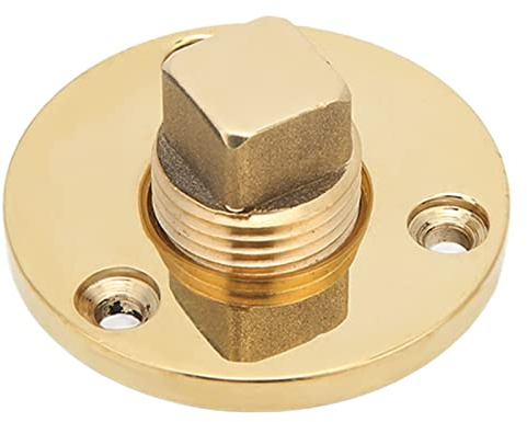 Marine Abflussstopfen Bausatz Bronze Material mit Abflussloch Befestigungsplatte für 25mm/1inch Durchmesser, Marine Boot Messing Stopfen, Rostbeständig, für Rettungsboote, Fischerboote