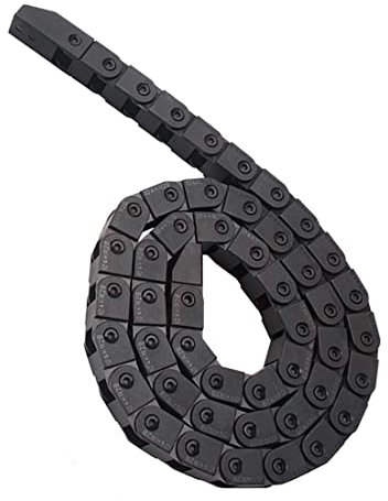 Amindz Chaîne porte Câbles,Chaîne porte-câbles de remorquage semi-fermée en plastique noir 14 x 18 mm，pour 3D Imprimante CNC Routeur Machine Équipement Électronique - Longueur 1 m