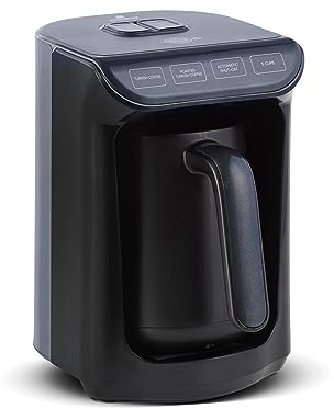 KARACA Hatır Köz Turkish Coffee Machine, For 5 People, 535W, Fully Automatic Coffee Machine, Coffee Maker, Turkish Coffee Machines, Simple Coffee Maker, Traditional Coffee Maker, Shiny Black