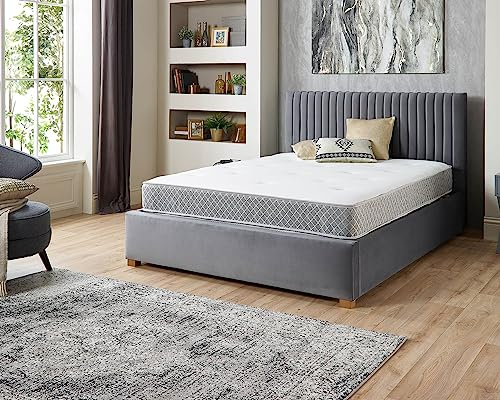 Aspire Beds Crystal Pocket+ Comfort Taschenfederkernmatratze, doppelseitig, 22 cm, 1000 Taschenfederkernmatratze, Einzelbett (90 x 180 cm), Grauer Rand